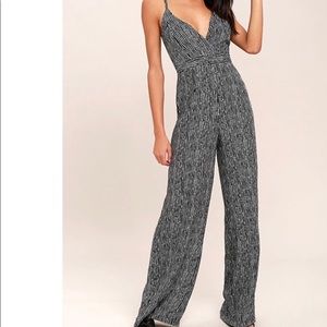 WALK THE LINE BLACK AND WHITE STRIPED JUMPSUIT